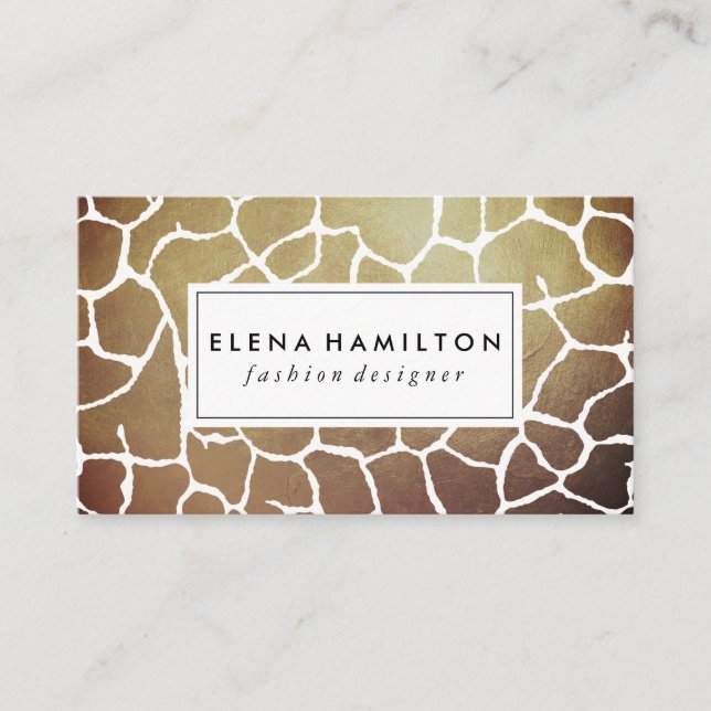 Luxe Brown Pattern Business Card (Front)
