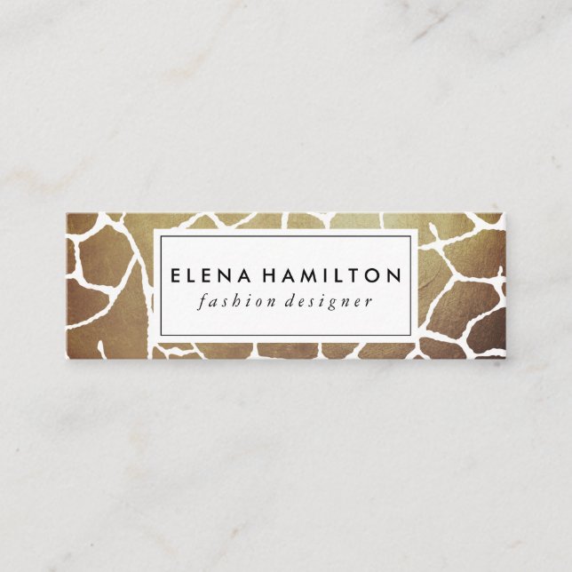 Luxe Brown Pattern Mini Business Card (Front)