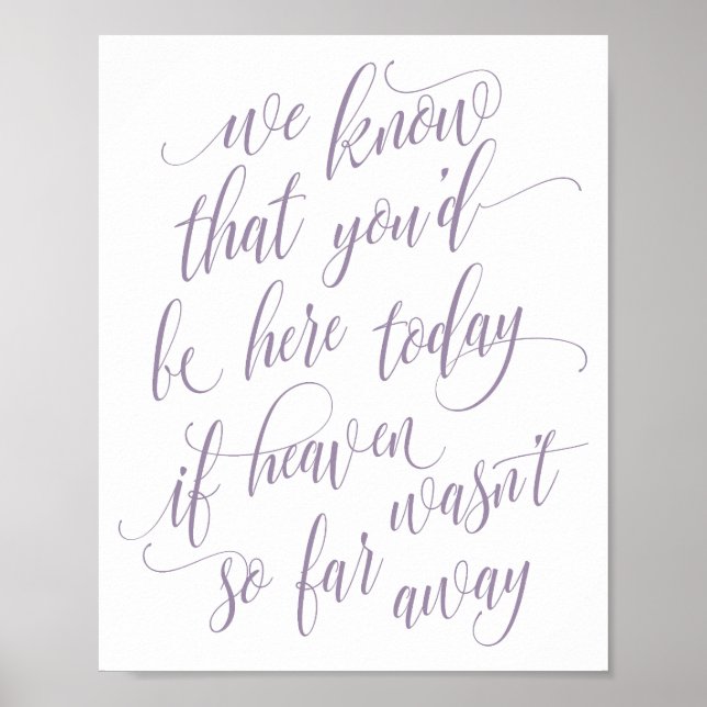 Luxe Calligraphy In Memory Sign (Lavender) (Front)