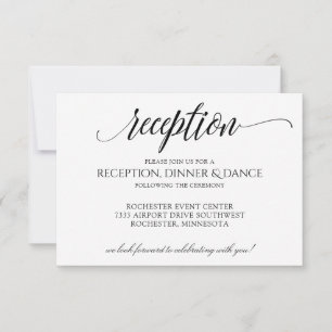 Luxe Calligraphy-Typography Reception Card   Black