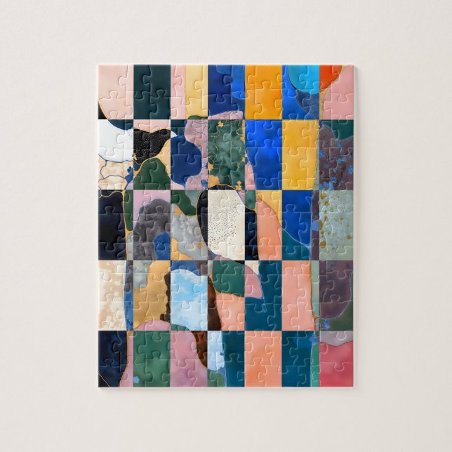 Luxe Chequerboard Curtain Jigsaw Puzzle (Vertical)