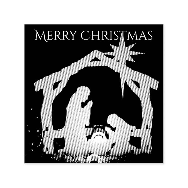 Luxe Christmas Nativity Self Inking Rubber Stamp (Design)