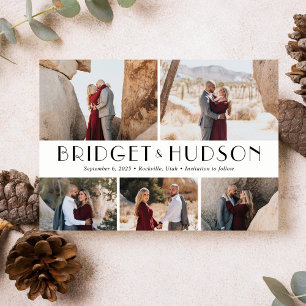 Luxe Collage Editable Colour Save The Date Card