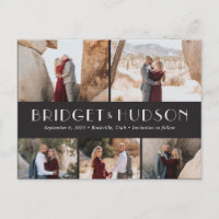 Luxe Collage Editable Colour Save The Date Postcar