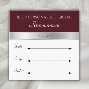 Luxe Crimson Bridal Boutique Appointment Cards