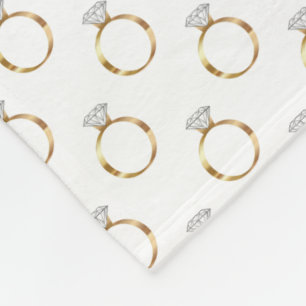 Luxe Diamond Ring Gold Bride Jewellery Wedding Fleece Blanket