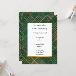LUXE EMERALD ANIMAL PRINT BIRTHDAY INVITATION