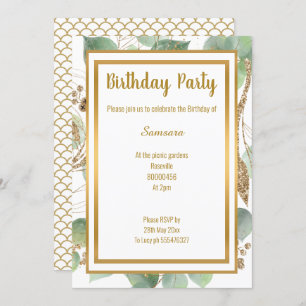 LUXE EUCALYPTUS MERMAID INSPIRED ALL OCCASION INVITATION