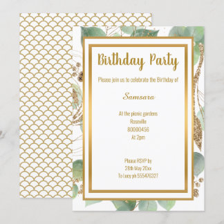 LUXE EUCALYPTUS MERMAID INSPIRED ALL OCCASION INVITATION