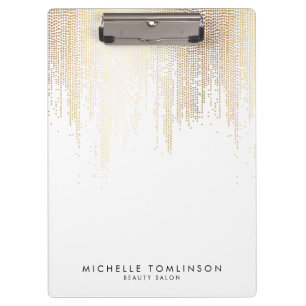 Luxe Faux Gold Confetti Rain Pattern Clipboard