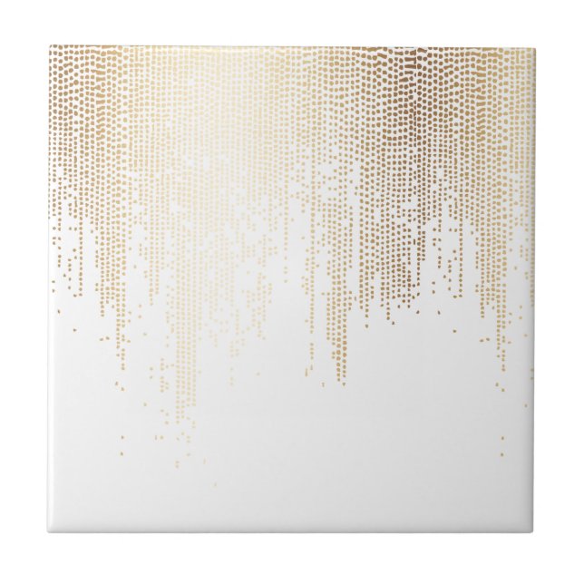 Luxe Faux Gold Confetti Rain Tile (Front)