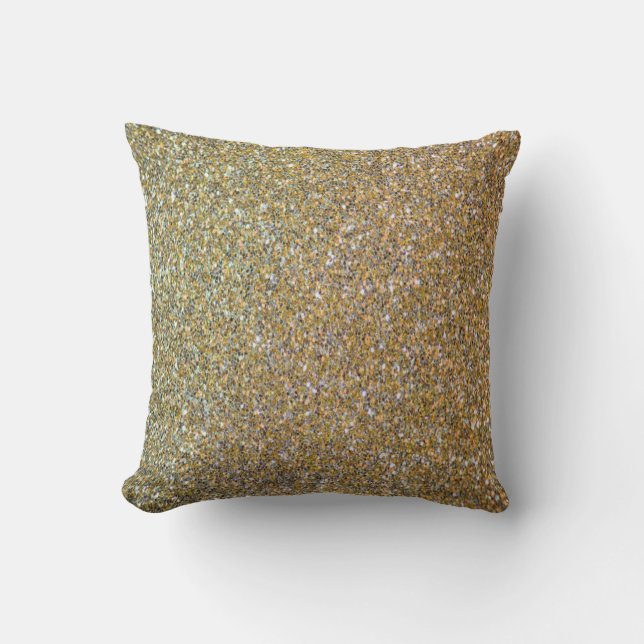 Luxe  Faux Gold  Design Throw Pillow (Front)