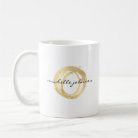 Luxe Faux Gold Painted Circle Designer Logo