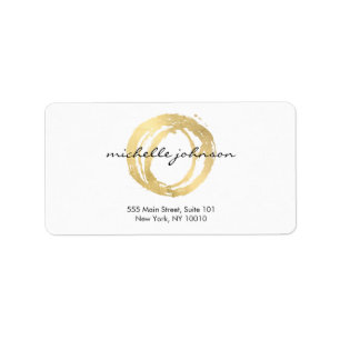 Luxe Faux Gold Painted Circle Designer Logo Label