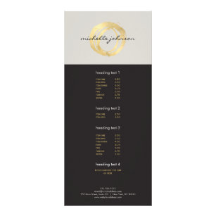 Luxe Faux Gold Painted Circle Designer Logo on Tan Rack Card