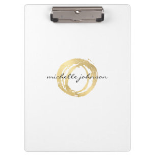 Luxe Faux Gold Painted Circle Personalised Clipboard