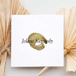 Luxe Faux Gold Rustic Elegant Modern Minimal Square Business Card