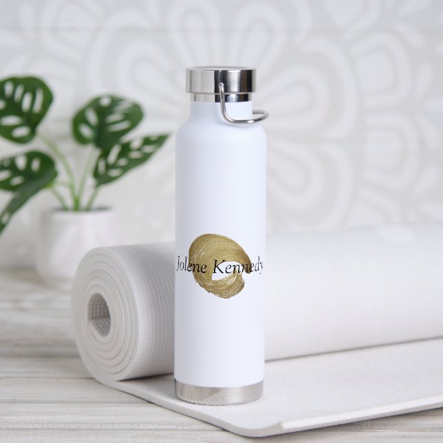 Luxe Faux Gold Rustic Elegant Modern Minimal  Water Bottle (Yoga)
