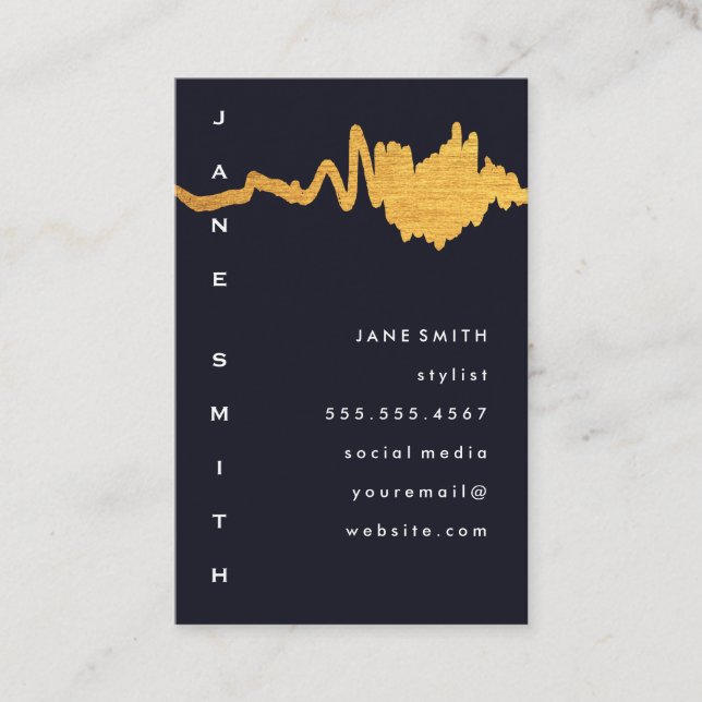 Luxe Faux Gold Texture Mark Business Card (Front)