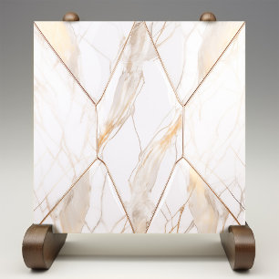 Luxe Faux Marble Gold Veins Glitter Tile