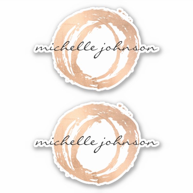Luxe Faux Rose Gold Painted Circle Designer Logo (Front)