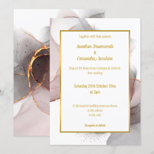 LUXE FLOATING ROSE WEDDING INVITATION