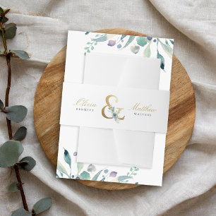Luxe Floral Ampersand Wedding Monogram Invitation  Invitation Belly Band
