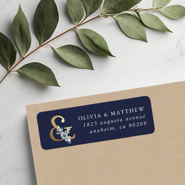 Luxe Floral Ampersand Wedding Return Address (Creator Uploaded)