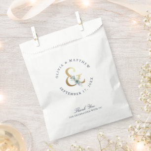 Luxe Floral Ampersand Wedding Thank You Favour Bags