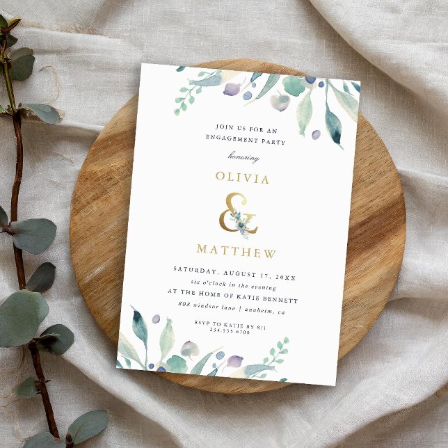 Luxe Floral Engagement Party Invitation (Creator Uploaded)