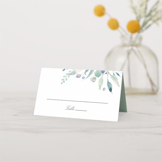 Luxe Floral Folded Wedding Place Cards (Front)