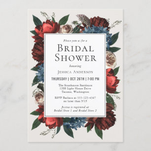 Luxe Floral Frame Bridal Shower Invitation
