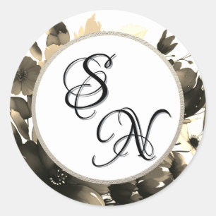 Luxe Floral Monogram Initials Sticker