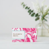 Luxe Floral Pink Business Card (Standing Front)