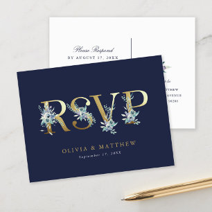 Luxe Floral RSVP Postcard with Meal Choice