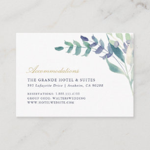 Luxe Floral Wedding Accommodations Enclosure Card