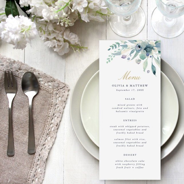 Luxe Floral Wedding Menu Card (Creator Uploaded)