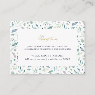 Luxe Floral Wedding Reception Enclosure Card