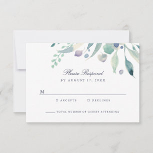 Luxe Floral Wedding RSVP Card