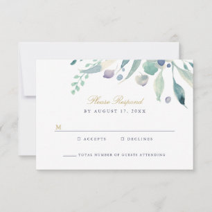 Luxe Floral Wedding RSVP Card