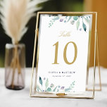 Luxe Floral Wedding Table Numbers<br><div class="desc">Custom printed wedding table number cards with a border of watercolor succulent greenery to match our Luxe Floral collection. Please personalise each number that you need and add each to your cart individually to ensure accurate printing. Use the design tools to edit the text fonts and colours or upload your...</div>