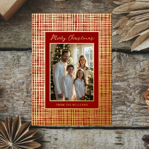 Luxe Foil Christmas Card Template Customize Red