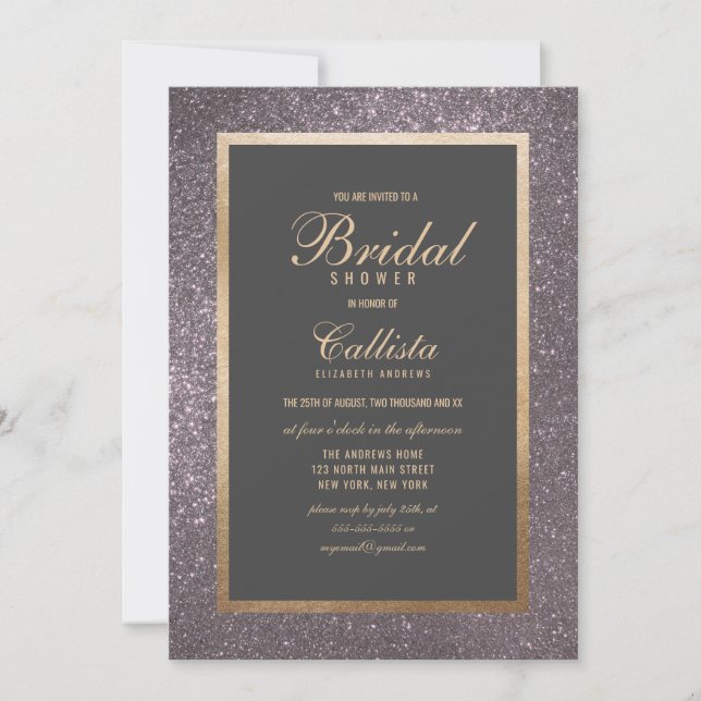 Luxe Frame Elegance: Modern Bridal Shower Invitation (Front)