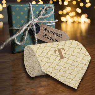 Luxe Geometric Fan Pattern Glitter Gold Tie