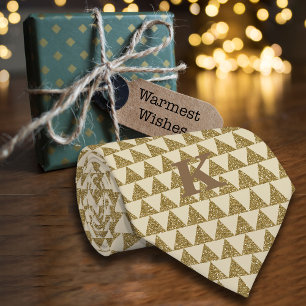 Luxe Geometric Glitter Triangle Personalise Name Tie