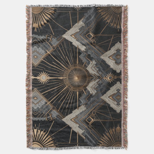 Luxe Geometry  Throw Blanket (Front Vertical)