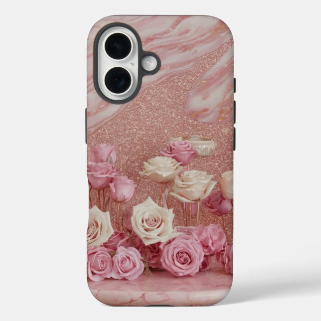 Luxe Girly Pink iPhone 16 Case (Back)