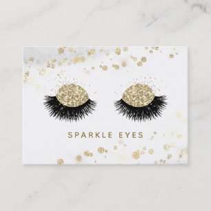 *~* Luxe Glam Black Gold Gray Eyes Lashes Business Card