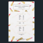Luxe Glam Lipstick Pattern Makeup Artist Flyer<br><div class="desc">Coordinates with the Luxe Glam Lipstick Pattern Business Card Templates by 1201AM. A glamourous pattern of falling lipstick tubes creates a fun and eye-catching design on this beauty-themed flyer. Your name or business name is elegantly displayed in a luxe white box with a black border to provide an elegant aesthetic...</div>