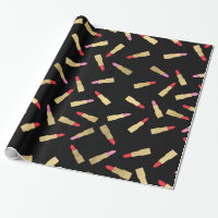 Luxe Glam Lipstick Pattern on Black